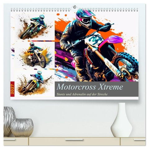 Motorcross Xtreme (hochwertiger Premium Wandkalender 2027 DIN A2 quer), Kunstdruck in Hochglanz