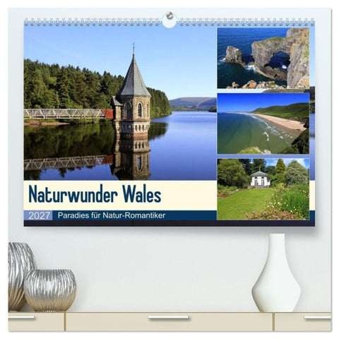 Naturwunder Wales (hochwertiger Premium Wandkalender 2027 DIN A2 quer), Kunstdruck in Hochglanz