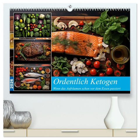 Ordentlich Ketogen (hochwertiger Premium Wandkalender 2026 DIN A2 quer), Kunstdruck in Hochglanz