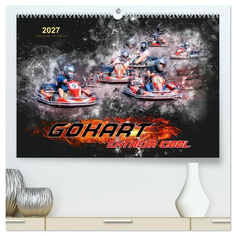 GoKart - extrem cool (hochwertiger Premium Wandkalender 2027 DIN A2 quer), Kunstdruck in Hochglanz
