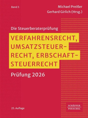 Verfahrensrecht, Umsatzsteuerrecht, Erbschaftsteuerrecht