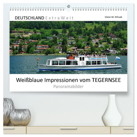 Weißblaue Impressionen vom Tegernsee (hochwertiger Premium Wandkalender 2026 DIN A2 quer), Kunstdruck in Hochglanz