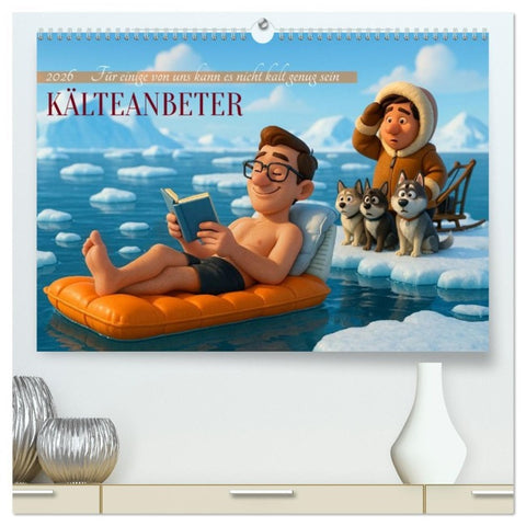 Kälteanbeter (hochwertiger Premium Wandkalender 2026 DIN A2 quer), Kunstdruck in Hochglanz