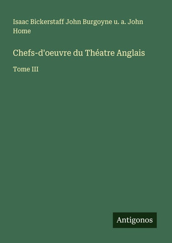 Chefs-d'oeuvre du Théatre Anglais