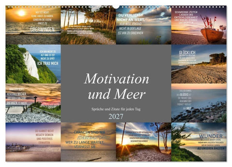 Motivation und Meer (Wandkalender 2027 DIN A2 quer), CALVENDO Monatskalender