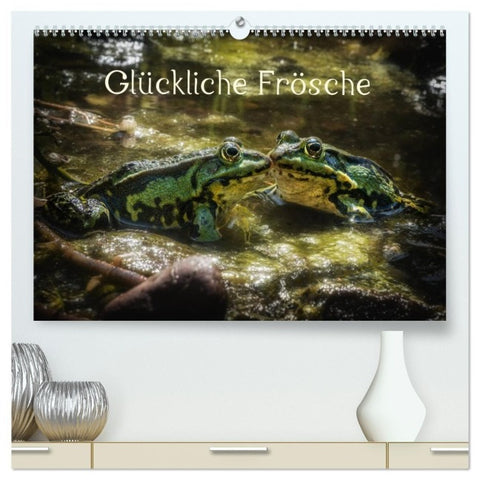 Glückliche Frösche (hochwertiger Premium Wandkalender 2027 DIN A2 quer), Kunstdruck in Hochglanz