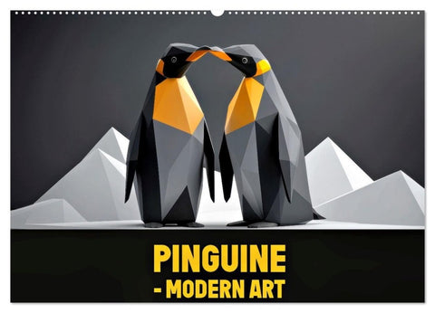 PINGUINE - modern Art (Wandkalender 2027 DIN A2 quer), CALVENDO Monatskalender