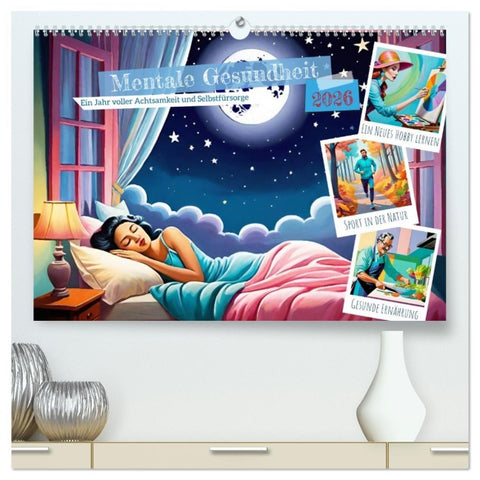Mentale Gesundheit (hochwertiger Premium Wandkalender 2026 DIN A2 quer), Kunstdruck in Hochglanz