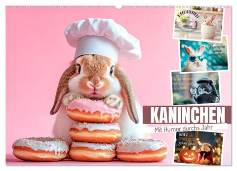 KANINCHEN Mit Humor durchs Jahr (Wandkalender 2027 DIN A2 quer), CALVENDO Monatskalender