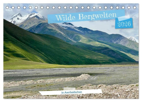 Wilde Bergwelten in Aserbaidschan (Tischkalender 2026 DIN A5 quer), CALVENDO Monatskalender