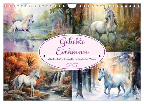 Geliebte Einhörner (Wandkalender 2027 DIN A4 quer), CALVENDO Monatskalender