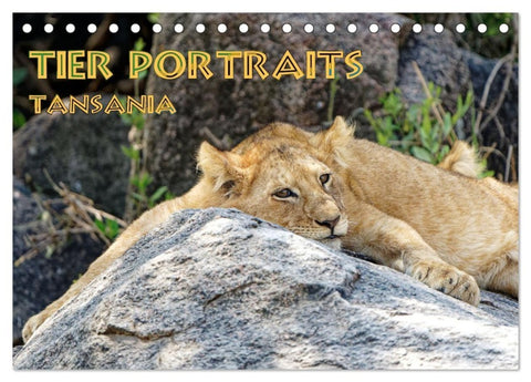 Tier Portraits Tansania (Tischkalender 2027 DIN A5 quer), CALVENDO Monatskalender