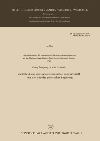 Die Entwicklung der festlandchinesischen Landwirtschaft aus der Sicht der chinesischen Regierung