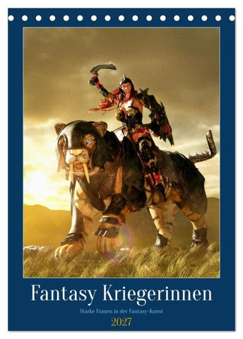 Fantasy Kriegerinnen (Tischkalender 2027 DIN A5 hoch), CALVENDO Monatskalender