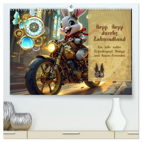 Hopp, Hopp durchs Zahnradland (hochwertiger Premium Wandkalender 2027 DIN A2 quer), Kunstdruck in Hochglanz
