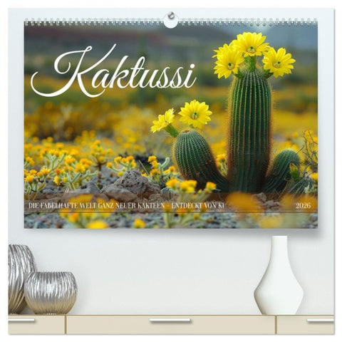 Kaktussi (hochwertiger Premium Wandkalender 2026 DIN A2 quer), Kunstdruck in Hochglanz