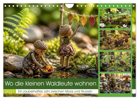Wo die kleinen Waldleute wohnen (Wandkalender 2027 DIN A4 quer), CALVENDO Monatskalender
