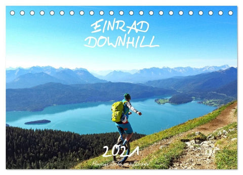 Einrad Downhill (Tischkalender 2027 DIN A5 quer), CALVENDO Monatskalender