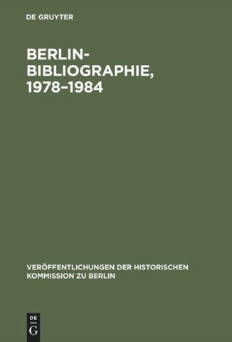 Berlin-Bibliographie, 1978–1984
