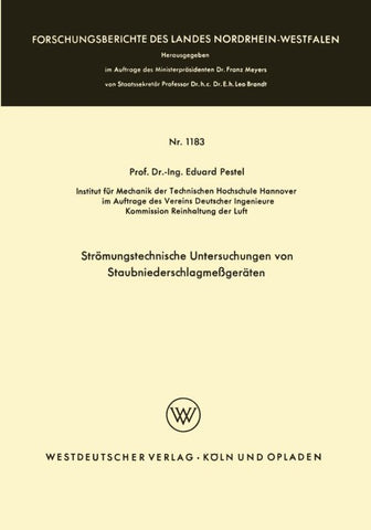 Strömungstechnische Untersuchungen von Staubniederschlagsmeßgeräten