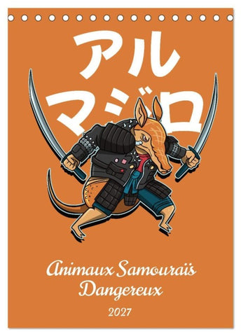 Animaux Samouraïs Dangereux (Calendrier de bureau 2027 DIN A5 horizontal), CALVENDO calendrier mensuel
