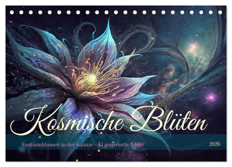 Kosmische Blüten (Tischkalender 2026 DIN A5 quer), CALVENDO Monatskalender