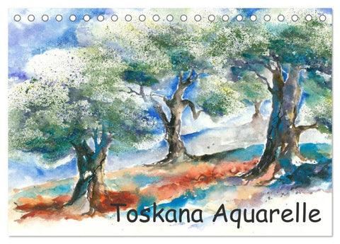 Toskana Aquarelle (Tischkalender 2026 DIN A5 quer), CALVENDO Monatskalender
