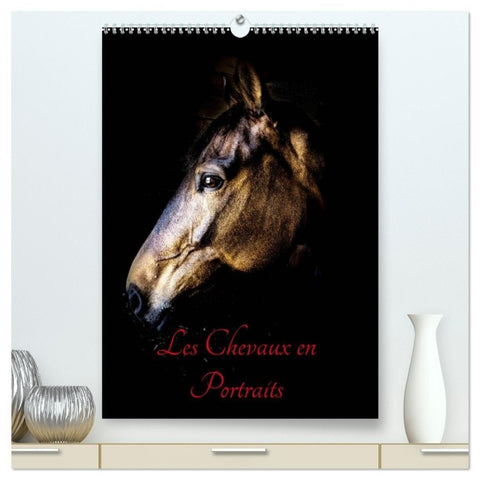 Chevaux en Portraits (Calendrier mural haut de gamme 2027 DIN A2 horizontal), CALVENDO calendrier mensuel