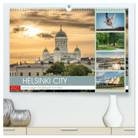 HELSINKI CITY (hochwertiger Premium Wandkalender 2027 DIN A2 quer), Kunstdruck in Hochglanz