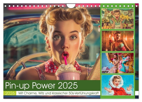 Pin-up Power 2025 (Wandkalender 2026 DIN A4 quer), CALVENDO Monatskalender