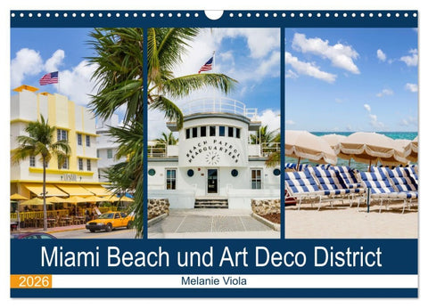 Miami Beach und Art Deco District (Wandkalender 2026 DIN A3 quer), CALVENDO Monatskalender