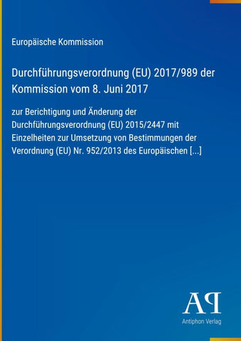 Durchführungsverordnung (EU) 2017/989 der Kommission vom 8. Juni 2017