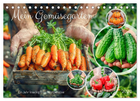 Mein Gemüsegarten - Ein Jahr knackig frisches Gemüse (Tischkalender 2026 DIN A5 quer), CALVENDO Monatskalender