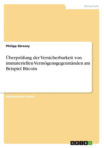 Überprüfung der Versicherbarkeit von immateriellen Vermögensgegenständen am Beispiel Bitcoin