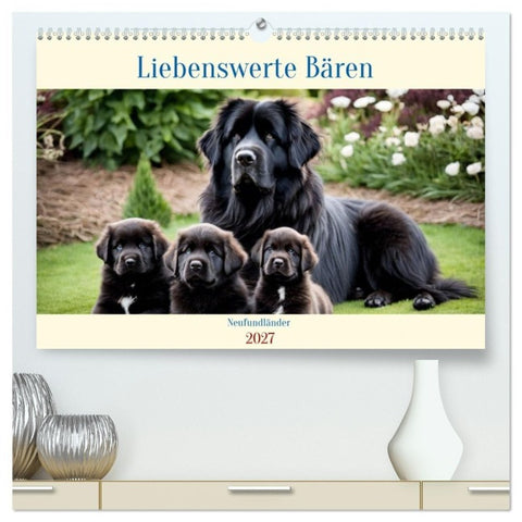 Neufundländer - Liebenswerte Bären (hochwertiger Premium Wandkalender 2027 DIN A2 quer), Kunstdruck in Hochglanz