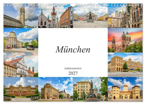 München Impressionen (Wandkalender 2027 DIN A3 quer), CALVENDO Monatskalender