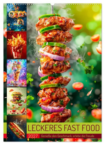 Leckeres Fast Food (Wandkalender 2027 DIN A2 hoch), CALVENDO Monatskalender