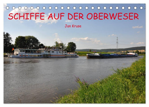 Schiffe auf der Oberweser (Tischkalender 2026 DIN A5 quer), CALVENDO Monatskalender