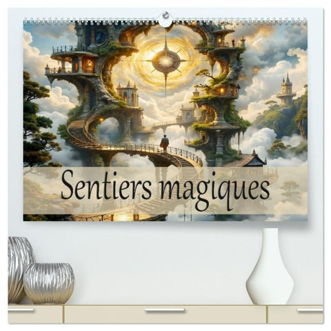 Sentiers magiques  (Calendrier mural 2026 DIN A2 vertical) calendrier de bureau