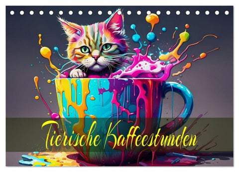 Tierische Kaffeestunden (Tischkalender 2027 DIN A5 quer), CALVENDO Monatskalender