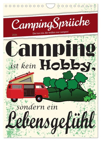 CampingSprüche (Wandkalender 2026 DIN A4 hoch), CALVENDO Monatskalender