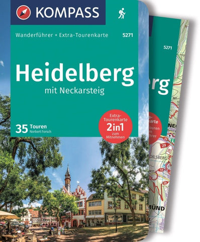 KOMPASS Wanderführer Heidelberg mit Neckarsteig, 35 Touren mit Extra-Tourenkarte