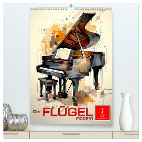 Der Flügel modern (hochwertiger Premium Wandkalender 2027 DIN A2 hoch), Kunstdruck in Hochglanz