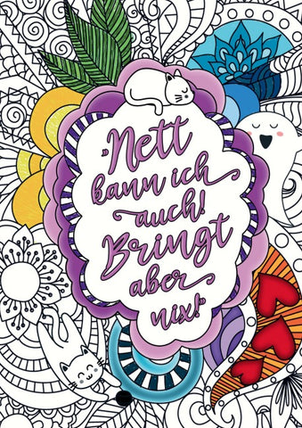 Nett kann ich auch! Bringt aber nix! – Das freche Malbuch für Erwachsene