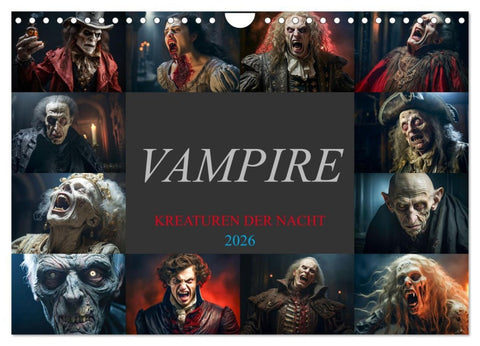 Vampire - Kreaturen der Nacht (Wandkalender 2026 DIN A4 quer), CALVENDO Monatskalender