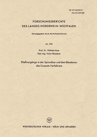 Fließvorgänge in der Spinndüse und dem Blaukonus des Cuoxam-Verfahrens