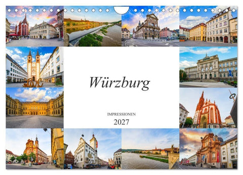 Würzburg Impressionen (Wandkalender 2027 DIN A4 quer), CALVENDO Monatskalender