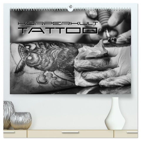 Körperkult Tattoo (hochwertiger Premium Wandkalender 2026 DIN A2 quer), Kunstdruck in Hochglanz