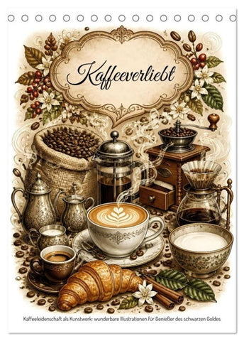 Kaffeeverliebt (Tischkalender 2027 DIN A5 hoch), CALVENDO Monatskalender