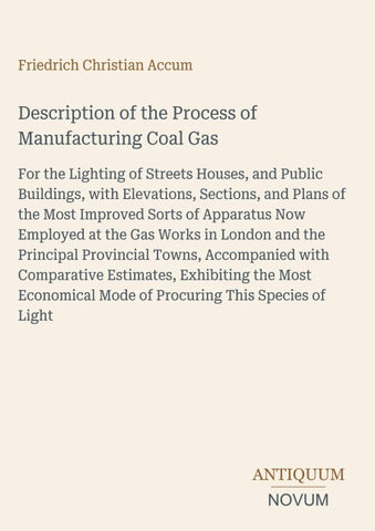 Description of the Process of Manufacturing Coal Gas